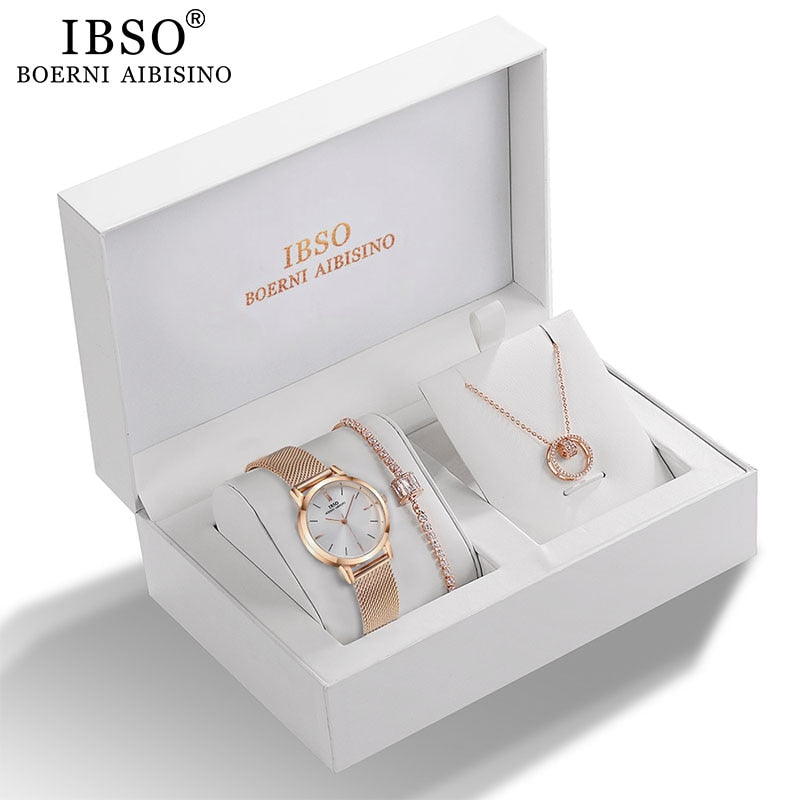 Beautiful Women Watch, Bracelet, Necklace Gift Set